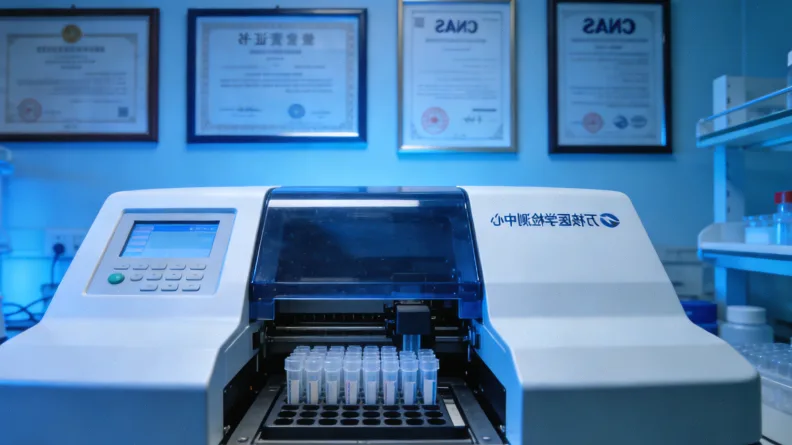 医生与患者共同查看21基因检测报告示意图