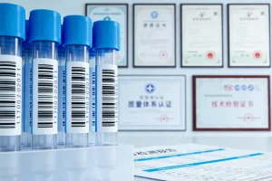 显微镜下的乳腺癌细胞KI-67染色