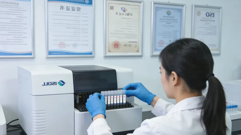 医生与患者沟通穿刺活检与基因检测示意图