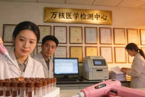 医生与患者共同查看基因检测报告