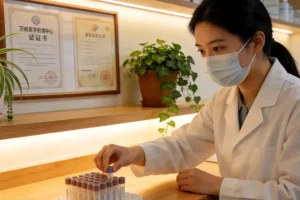 患者面对厚厚基因检测报告困惑表情特写