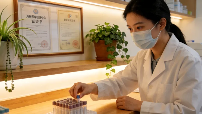 患者面对厚厚基因检测报告困惑表情特写