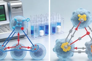 医生与患者共同查看基因检测报告并进行讲解