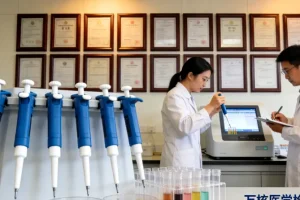 肿瘤微环境示意图：免疫细胞与血管交织