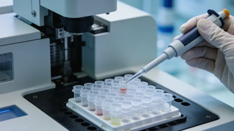 医生与患者讨论基因检测报告的情景图