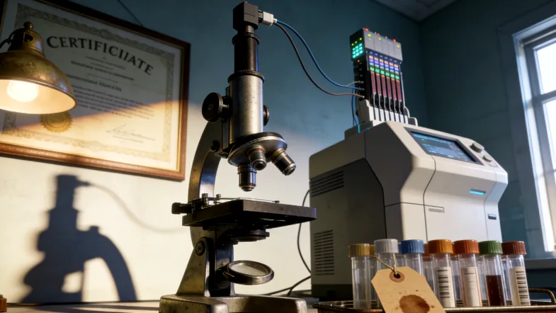 医生与患者讨论家族遗传树