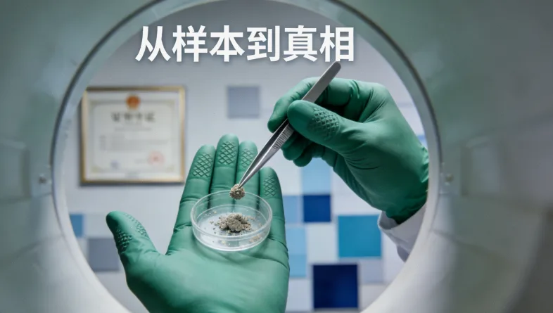 实验室技术人员在荧光显微镜下观察CLL的FISH检测结果。