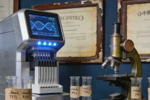 临床医生正在为患者进行体格检查，触诊浅表淋巴结。