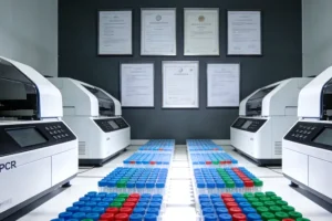 一位患者与医生共同查看基因检测报告