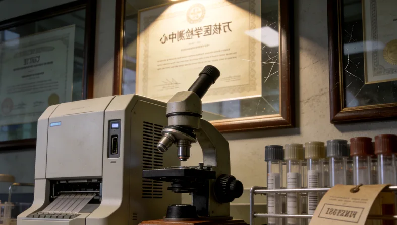 放大镜聚焦在合同细小条款上的特写