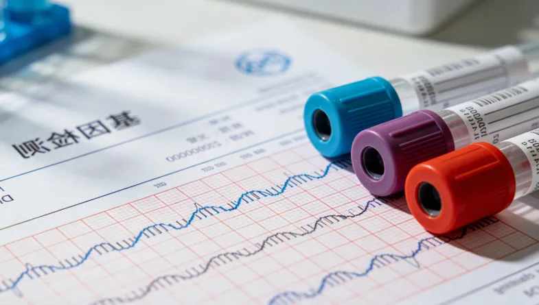 基因检测报告单与费用发票特写