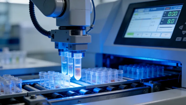 病理医生在显微镜下挑选肿瘤组织区域