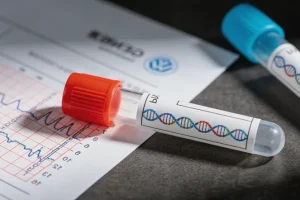 一位患者手持基因检测报告，面露困惑