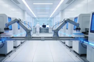 病理医生在显微镜下观察组织切片