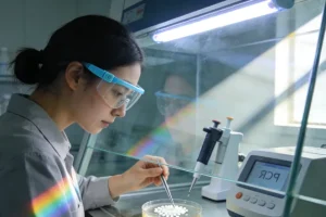 医生与患者共同查看基因检测报告