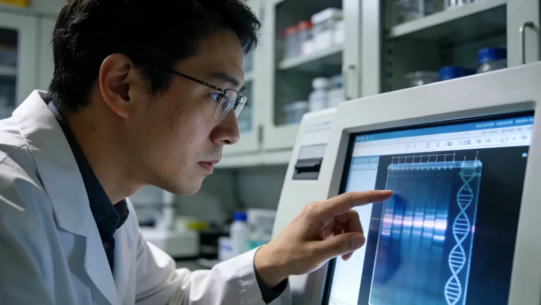 基因检测报告示意图，高亮显示NTRK融合结果