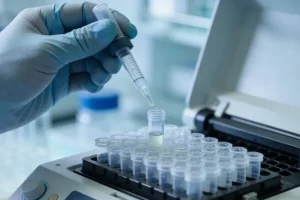 医生与患者共同查看基因检测报告