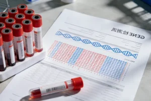 医生与患者共同查看基因检测报告