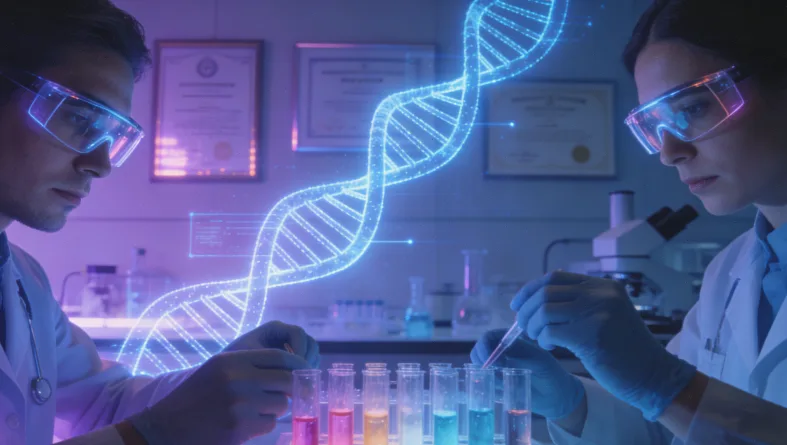 外科医生进行肿瘤组织取样活检