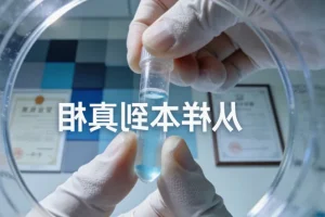 患者家属在手机上查看基因检测公司广告，表情困惑