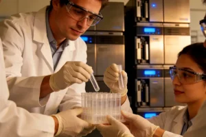 青少年患者与医生共同查看基因检测报告示意图