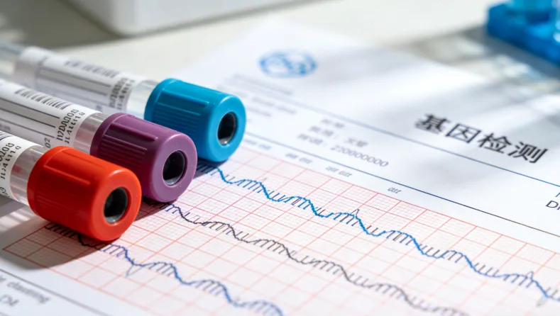 医生与患者共同查看基因检测报告并沟通