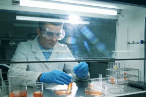 肺癌组织活检穿刺过程示意图