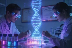 医生与咨询者沟通家族史示意图