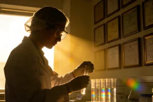 医生与患者沟通基因检测报告示意图