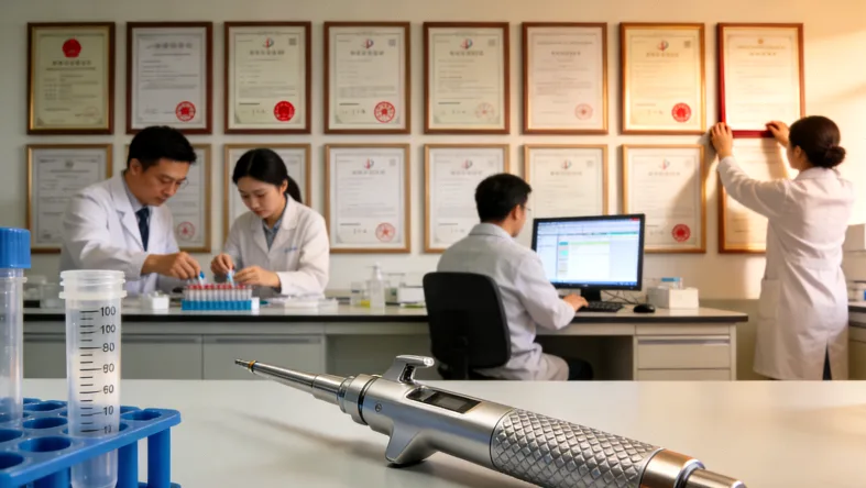 医生正在与家属沟通腰椎穿刺后注意事项