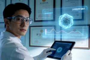 一位患者正在与医生共同查看基因检测报告