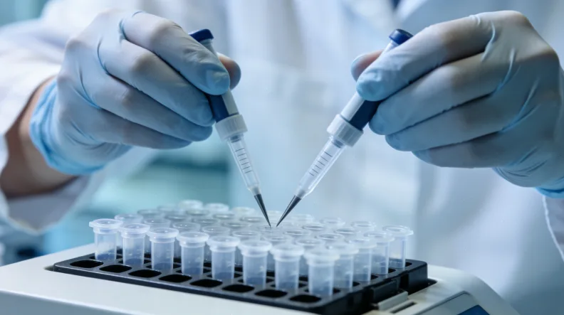 医生与肾病患者讨论化验单的示意图