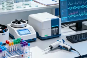 一位患者手持基因检测报告，面露忧虑