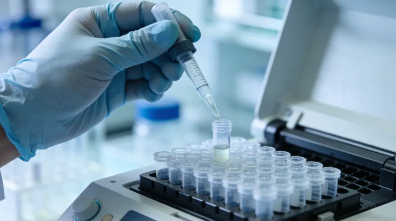 一位患者正在查看高血压基因检测报告，表情困惑