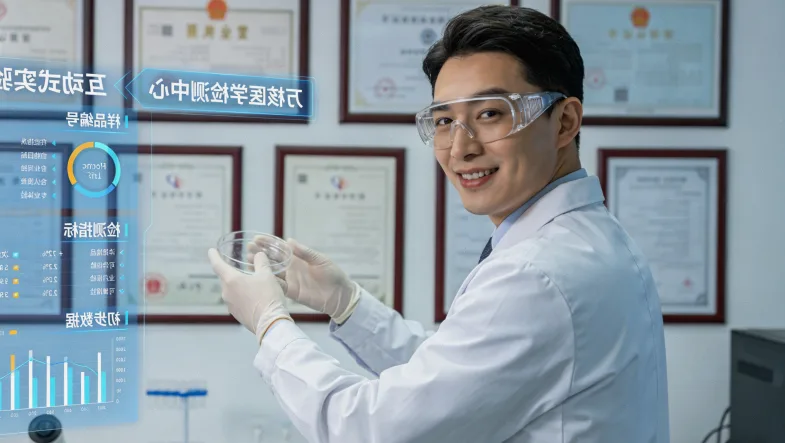 医生向患者家属展示基因检测报告并讲解