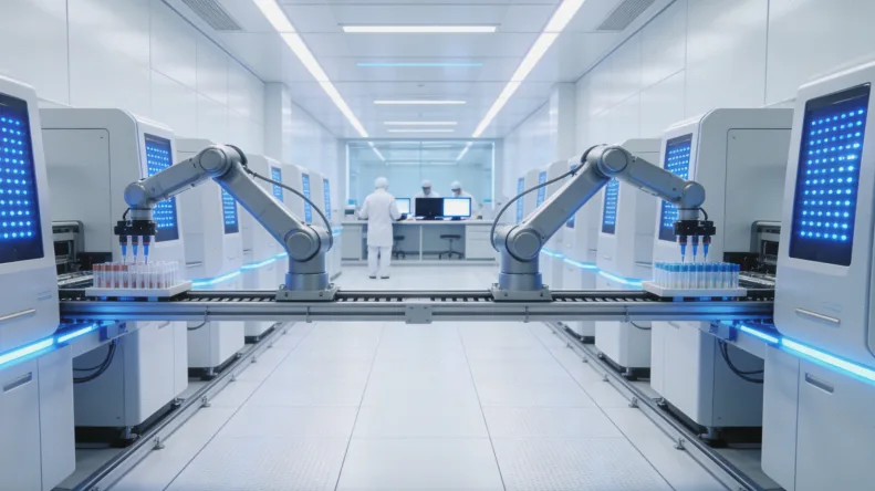 DNA双螺旋结构示意图，旁边有药物分子模型