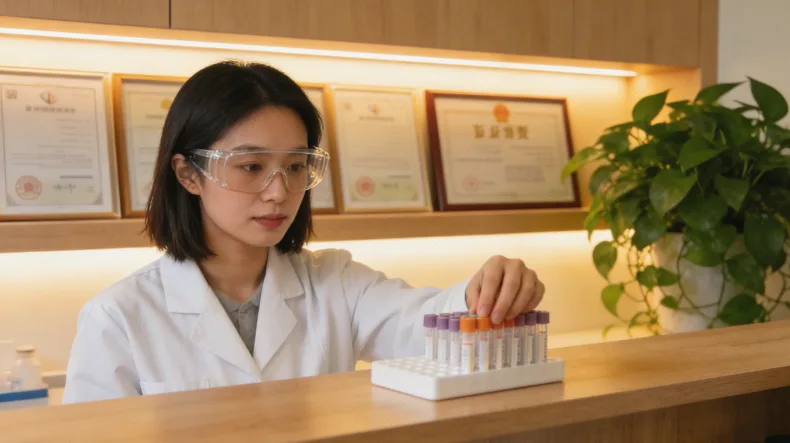 对比图：一侧是DNA双螺旋图标，另一侧是过敏原检测的皮肤点刺试验示意图