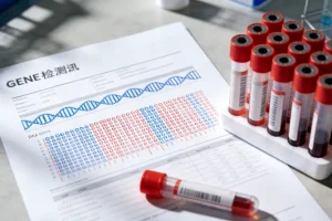 一份基因检测报告与一碗面条的对比图