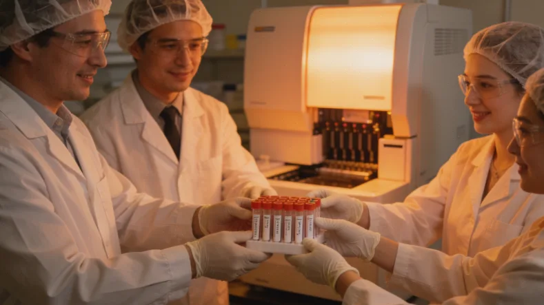 医生与患者讨论基因检测报告的场景