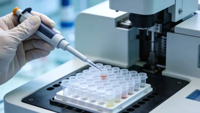 护士为患者进行静脉采血操作