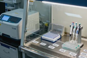 一位患者手持基因检测报告与医生沟通