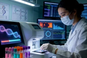 医生为患者讲解EGFR检测报告