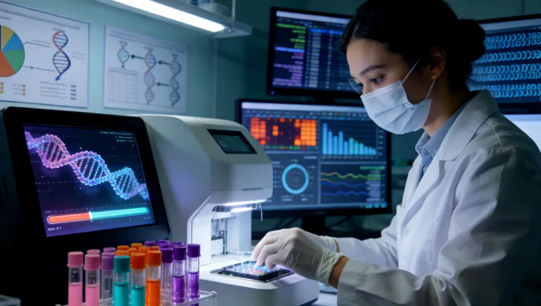 医生为患者讲解EGFR检测报告