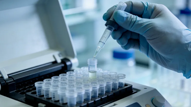 医生与咨询者正在共同观看并讨论一份基因报告