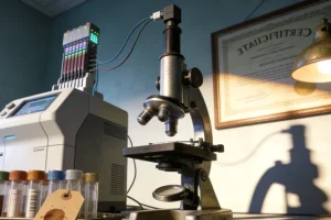 一位中年人正对着一份基因检测报告陷入沉思