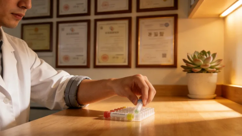 医生与患者讨论基因检测报告