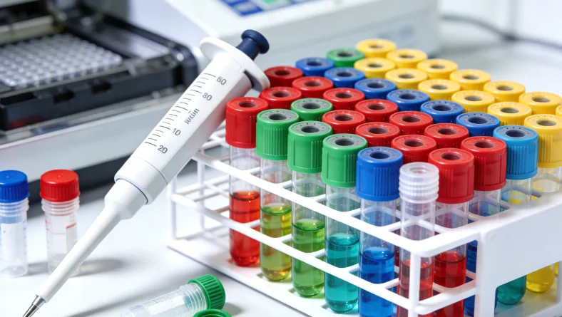 一位中年男性患者手持基因检测报告,面露疑惑