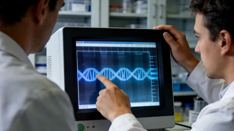 医生与患者共同查看基因检测报告