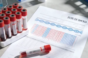 神经内科医生与患者讨论基因检测报告