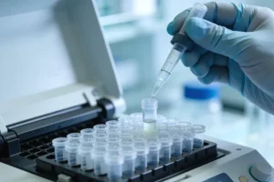 孕妇正在接受抽血进行无创DNA检测